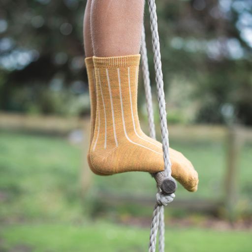 NUI Organics Merino Child Socks Ochre