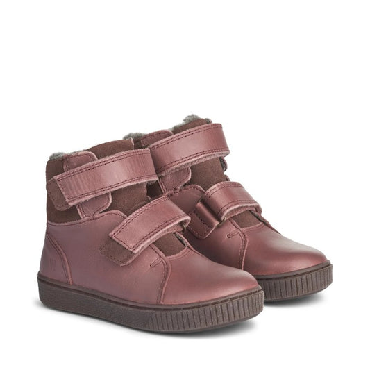 Lilac leather boots for kids